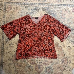 HINA size large red/black lehua print